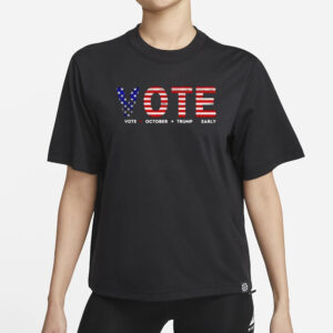 VOTE Early for Trump 2024: American Flag Patriotic Election Shirt 5 VOTE Vote October Trump Early American flag 2024 shirt1