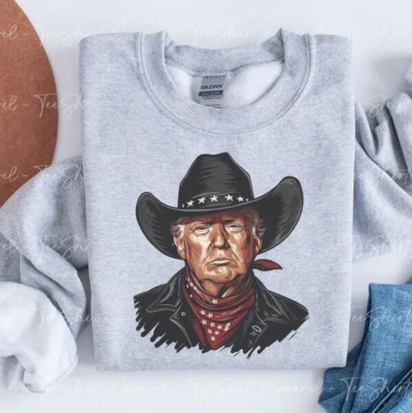 Western Trump Shirt, Trump 2024 Sweatshirt, President Trump, Republican Shirt, Cowboy Trump Sweatshirt, Republican Gifts Support Trump Shirt3