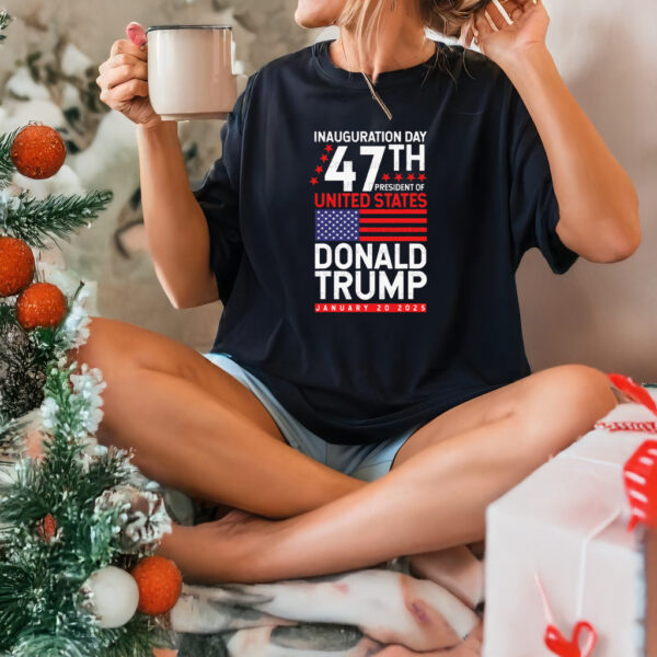 47th President Inauguration Day Shirt, Donald Trump 2025 Flag Design T-shirt