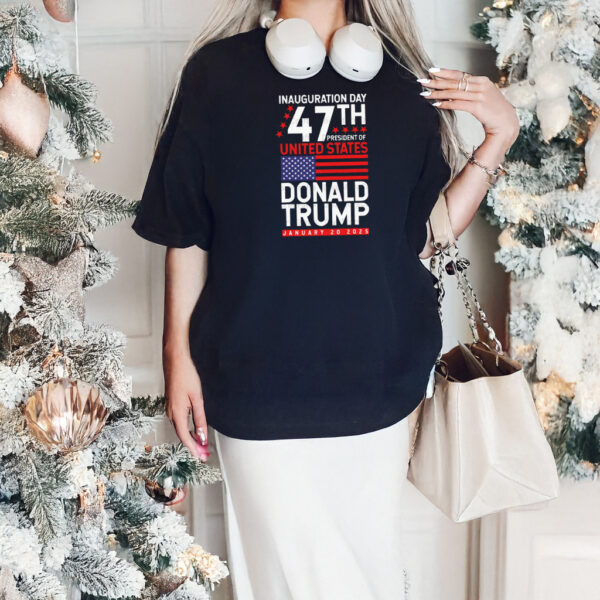 47th President Inauguration Day Shirt, Donald Trump 2025 Flag Design T-shirt2