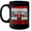 Donald Trump 2024 Mug, I'll Be Home For Christmas Santa Trump Xmas Pajamas Black Mug