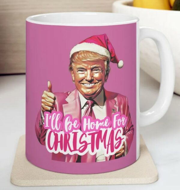Funny Pink Merry Xmas Gift, Trump Christmas Ceramic Mugs1