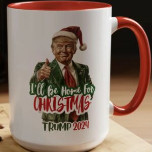 Celebrate the Holidays with Our Festive "I'll Be Home for Christmas" Tea Cup for Republican Patriots 5 I'll Be Home for Christmas Tea Cup, Republican Mugs1