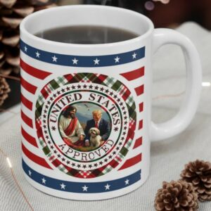 Jesus loves Trump Ceramic Christmas Mugs