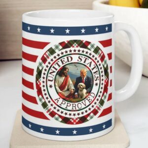 Celebrate Christmas with Jesus and Trump: Ceramic Christmas Mugs 6 Jesus loves Trump Ceramic Christmas Mugs2