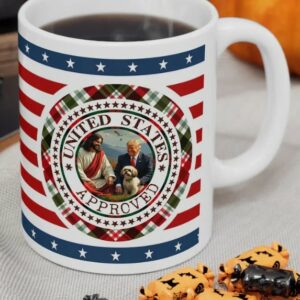 Celebrate Christmas with Jesus and Trump: Ceramic Christmas Mugs 7 Jesus loves Trump Ceramic Christmas Mugs3