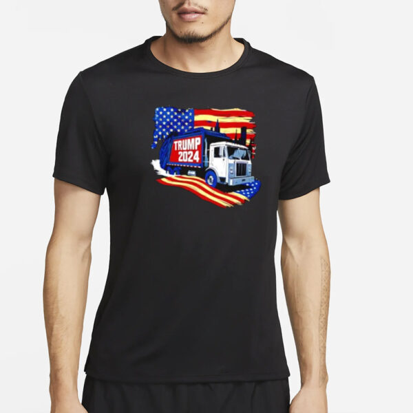 Official Trump 2024 Garbage Truck American flag shirts3