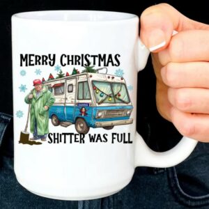 Trump 2024 Mug, Merry Christmas Shitter was full, Trump Christmas Mug