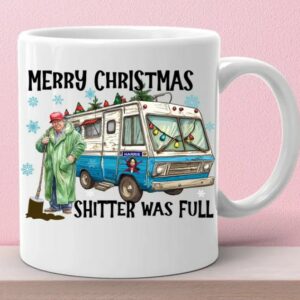 Trump 2024 Christmas Mug: Merry Christmas, Shitter Was Full 3 Trump 2024 Mug, Merry Christmas Shitter was full, Trump Christmas Mug1