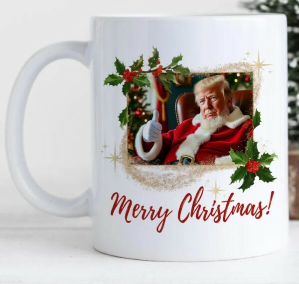 Trump Christmas Mug, Santa Claus Trump Mugs1