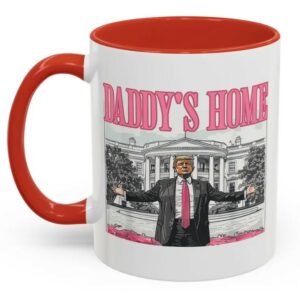 Trump Daddy's Home: Retro White House 2024 MAGA Mug 6 Trump Daddy’s home pink mug Retro trump white house 2024 Trump MAGA Mug2