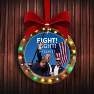Trump Fight! Fight! Fight! Christmas Ornament: Show Your Patriotism with This Festive Decoration 4 Trump Fight! Fight! Fight! Christmas Ornament US