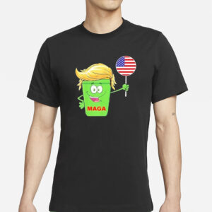 Patriotic Trump MAGA Cartoon Garbage Can American Flag 2024 T-Shirt 5 Trump MAGA Cartoon Garbage Can American Flag 2024 shirt1