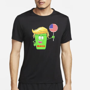 Patriotic Trump MAGA Cartoon Garbage Can American Flag 2024 T-Shirt 7 Trump MAGA Cartoon Garbage Can American Flag 2024 shirt3