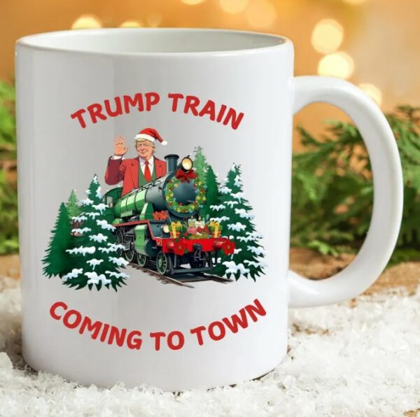 Trump Train, Trump Christmas Lights, Election 2024, Donald Trump Mugs2