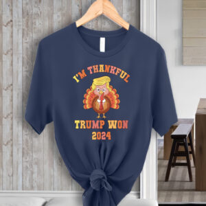 Celebrate Trump's Triumph: Vintage 2024 Return Victory Shirt 5 Vintage I'm Thankful Trump Won 2024 Return Celebration Shirt